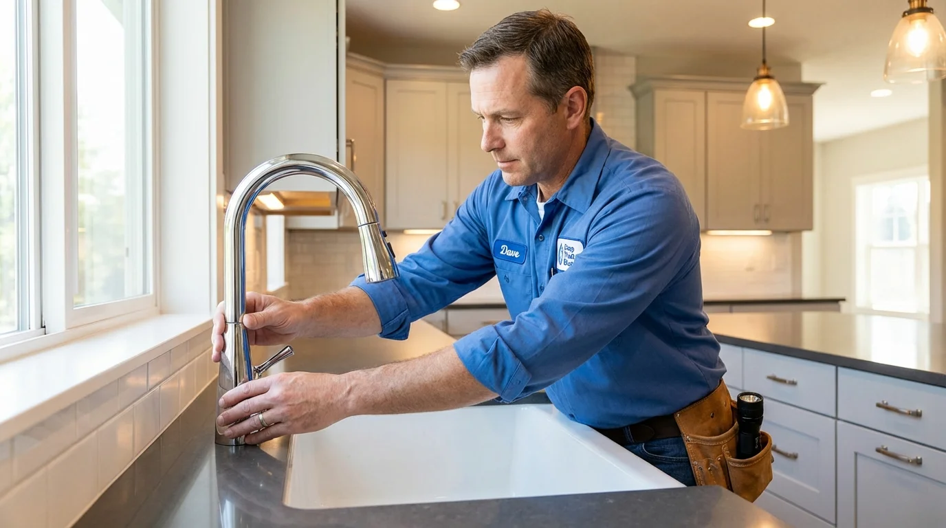 Kitchen faucet installation by Johns Plumbing LLC in Eyota