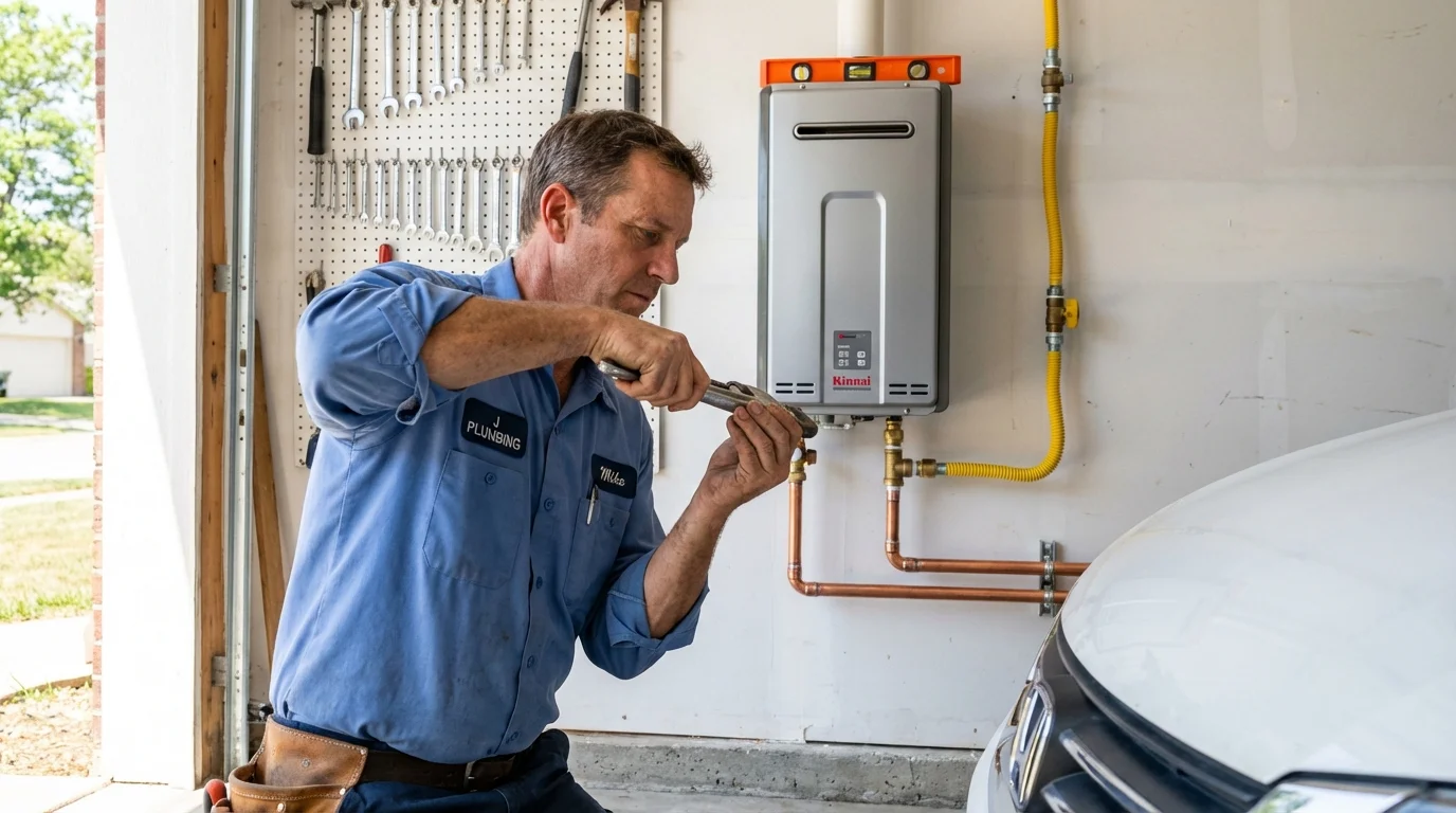 Tankless water heater installation by a Johns Plumbing LLC plumber in Eyota